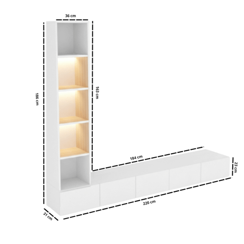 طاوله تلفزيون باللون الابيض موديل gold 2