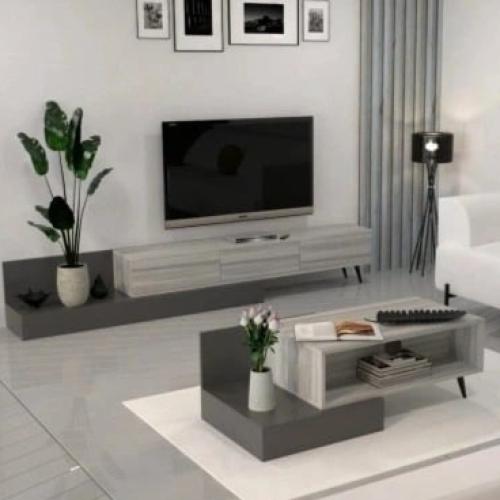 طقم طاولات رمادي غامق مع رمادي فاتح - موديل sh55