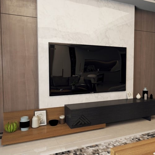 طاولة تلفاز اسود مع بني 2060_موديل Sozan