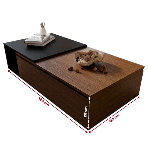 طقم طاولات اسود مع بني 2060 - موديل Diamond