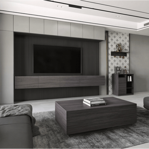 طاولة تلفاز معلقه لون رمادي 2031 -موديل Lusy