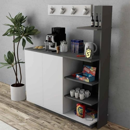 ركن قهوة رمادي غامق مع ابيض -موديل RC06