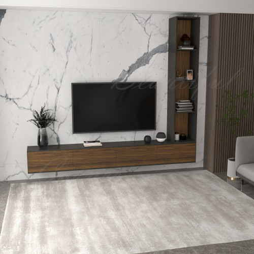 طاولة تلفاز Lussy plus بني مع رمادي A