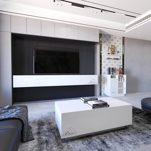 طاولة تلفاز معلقه مقاس 280 لون ابيض -موديل Lusy