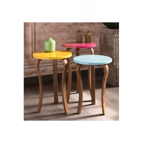 طقم مكون من 3 طاولات خدمة . موديل F-2021