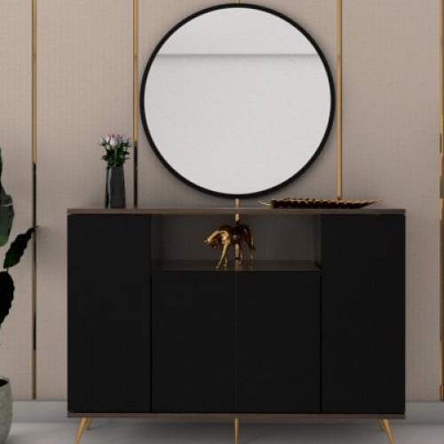 مدخل اسود مع خشبي -موديل Md03