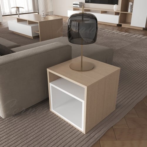 طاولة خدمة ابيض مع بيج 125 - موديل Alfa