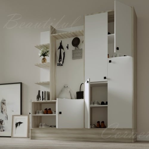 مدخل وجزامة ابيض مع رمادي -موديل Alan