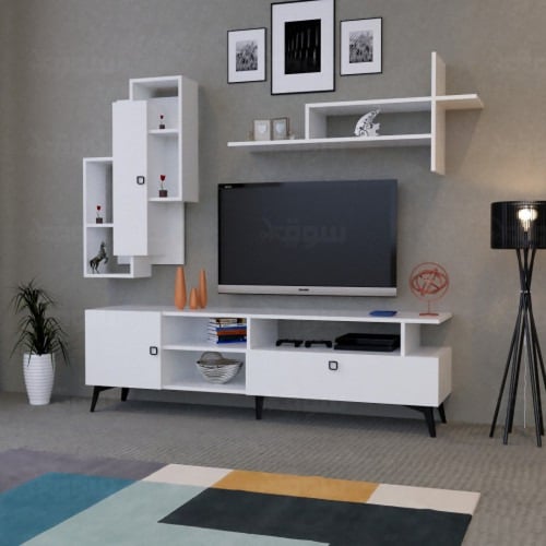 طاولة تلفزيون ابيض-موديل tv17