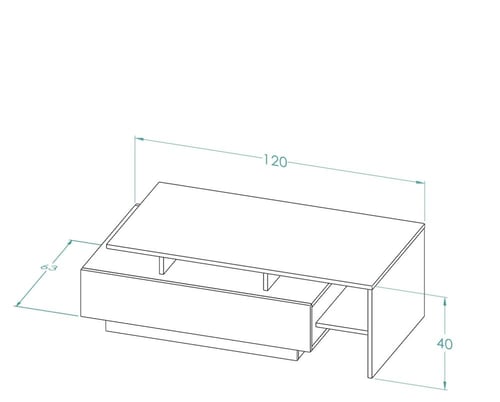 طاولة وسط ابيض مع بيج 125 - موديل Alfa