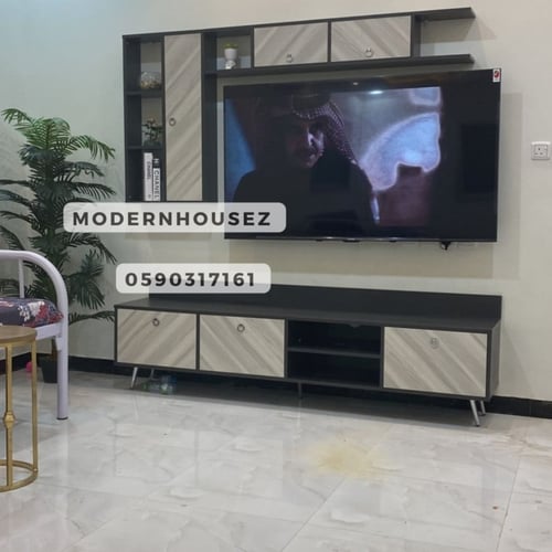 طاولة تلفزيون رمادي غامق ورمادي فاتح -موديل tv50