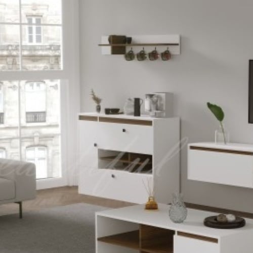 ركن قهوة ابيض مع بني-موديل Elm