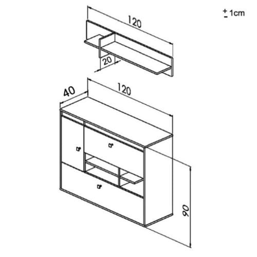 ركن قهوة ابيض مع بني-موديل Elm