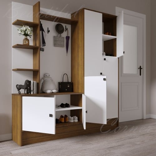 مدخل وجزامة ابيض مع بني-موديل Alan