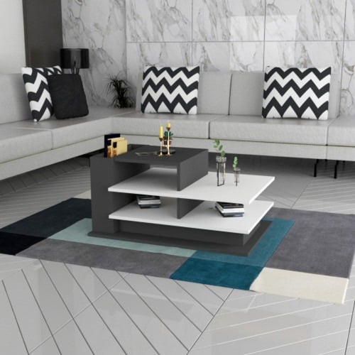 طاولة صغيرة رمادي غامق مع ابيض-موديل Ct28