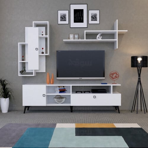 طاولة تلفزيون ابيض-موديل tv17