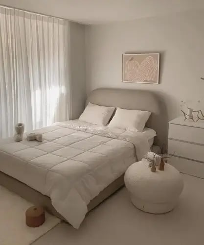 سرير أبيض مودرن بتصميم مستدير — موديل ألتيا