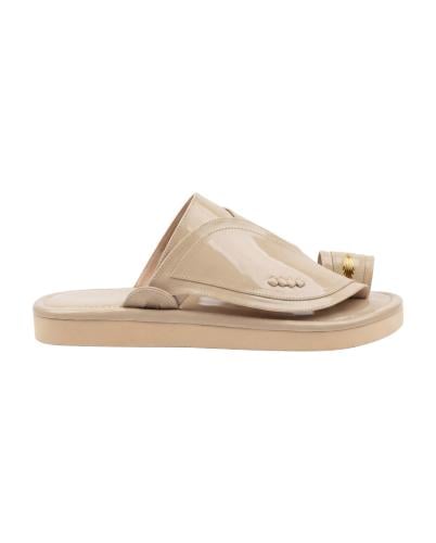 حذاء شرقي مطرز | بيج لامع