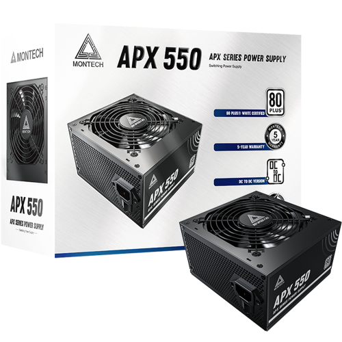 مونتيك APX 550W مزود طاقة 550 واط بكفاءة 80 بلس وا...