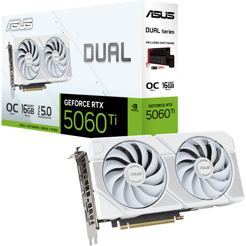 اسوس Dual GeForce RTX 5060 Ti 16GB GDDR7 WHITE OC...