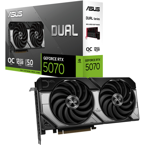 اسوس Dual GeForce RTX 5070 12GB GDDR7 OC Edition ك...