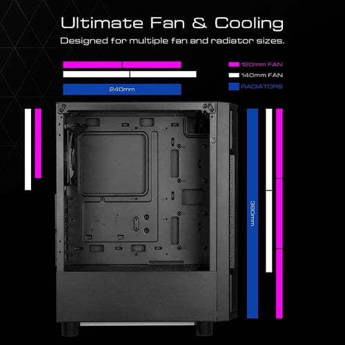 جامدياس ATHENA M6 LITE كيس بي سي بحجم ATX Mid Towe...