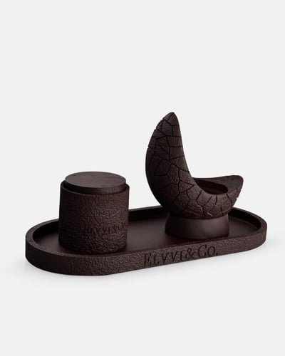 طقم مبخرة مع علبة بخور تحفة فنية