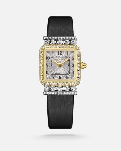 ساعة نسائية جلد بلون أسود