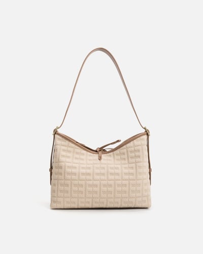 شنطة نسائيه بتصميم عملي بلون بيج