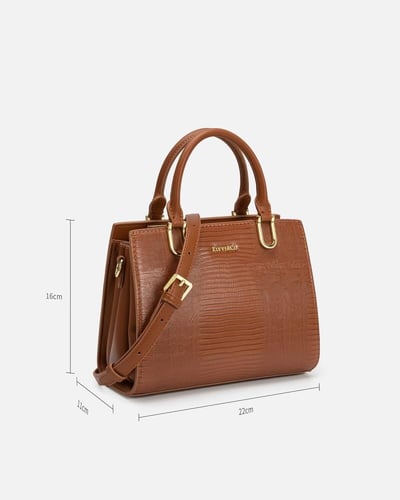 شنطة نسائية كلاسيك جلد بلون بني