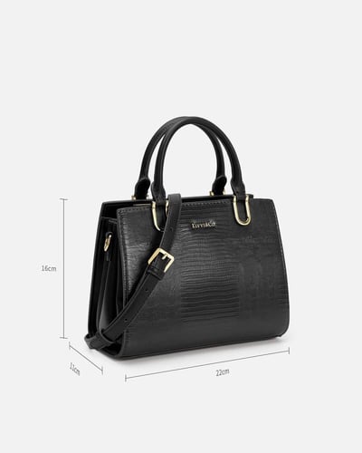 شنطة نسائية كلاسيك جلد بلون أسود