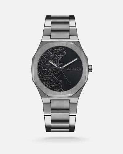 ساعة رجالية باللون الرمادي