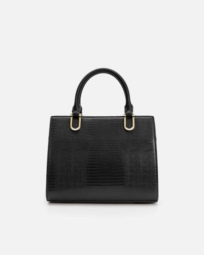 شنطة نسائية كلاسيك جلد بلون أسود