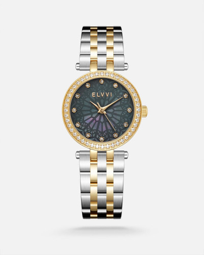 ساعة نسائيه ستيل بلون فضي وذهبي