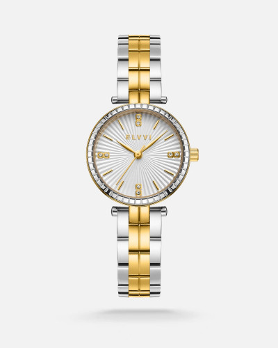 ساعة نسائيه من الستيل بلون فضي وذهبي من الـﭭــــي