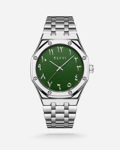 ساعة رجاليه بسير ستيل بلون فضي من الفــــي