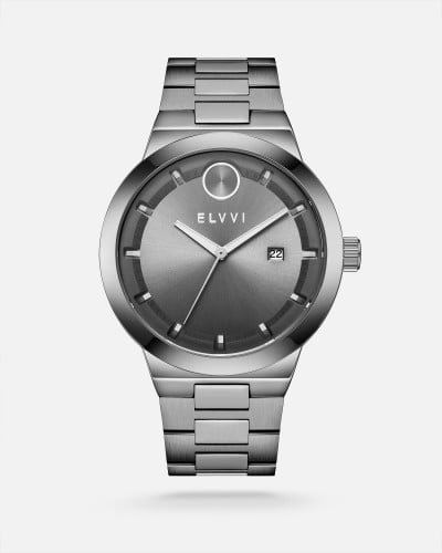 ساعة رجالية ستيل باللون الرمادي| إلڤي