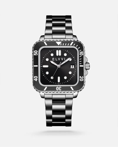 ساعة رجاليه كلاسيك باللون الأسود