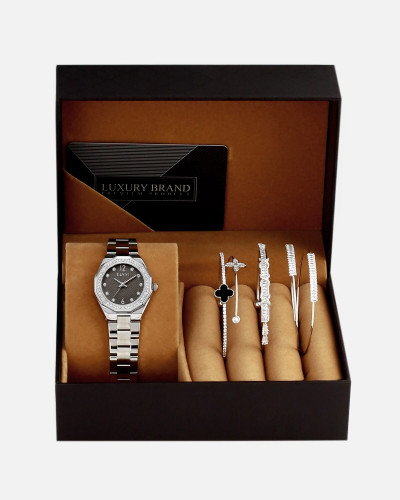 طقم هدية نسائية فاخر ساعة وأساور