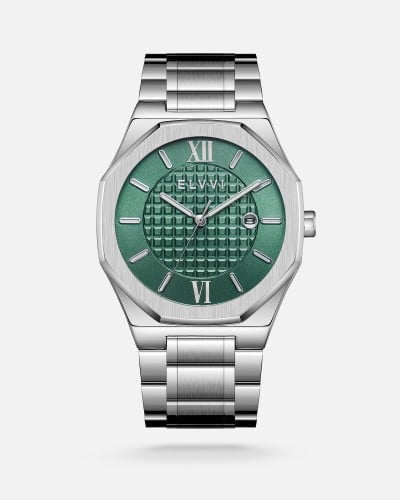 ساعة رجالية باللون الفضي