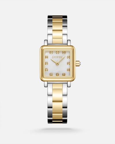 ساعة نسائية ستيل بلون ذهبي وفضي|إلڤي