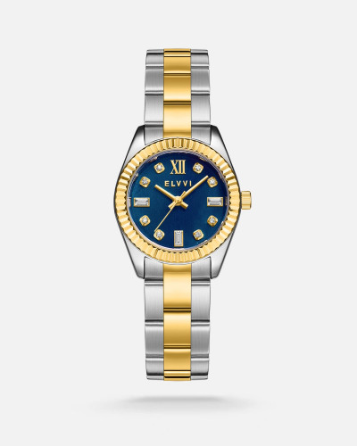 ساعة نسائيه من الستيل بلون فضي وذهبي من الـــــي