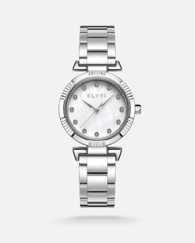 ساعة نسائيه بسير ستيل باللون الفضي من الفــــي