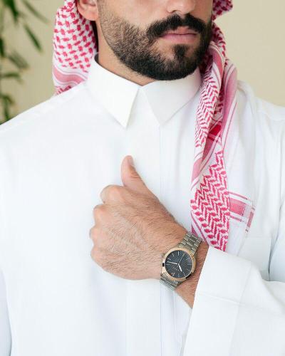 ساعة رجالية ستيل بلون رمادي