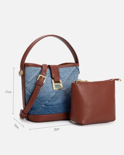 ‎ شنطة نسائية من الجلد و القماش