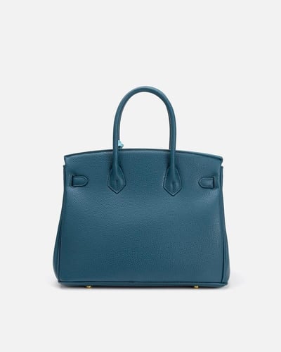 شنطة نسائية بتصميم كلاسيك بلون أزرق