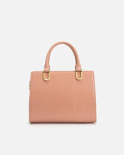 شنطة نسائية كلاسيك جلد بلون وردي