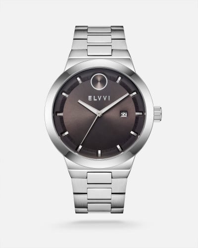 ساعة رجالية ستيل باللون الفضي|إلڤي