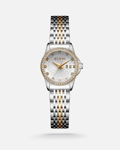 ساعة نسائيه ستيل بلون فضي وذهبي من الـــــي