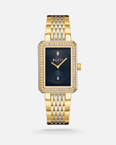 ساعة نسائية ستيل بلون فضي وذهبي